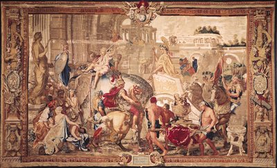 Der Einzug Alexanders III. (356-323 v. Chr.) des Großen in Babylon, Gobelins-Werkstatt von Charles Le Brun